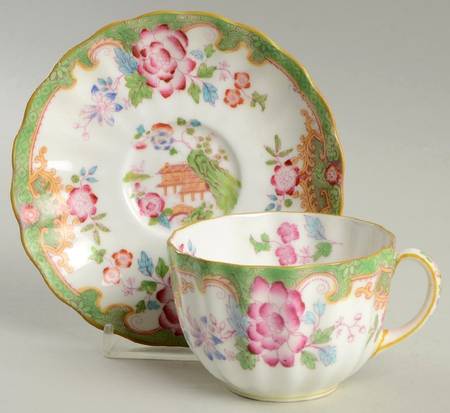 Temple Green (Scalloped) Flat Cup & Saucer Set