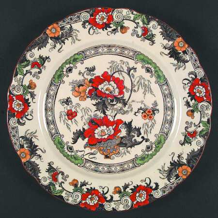 Bentick Black Multicolor Luncheon Plate