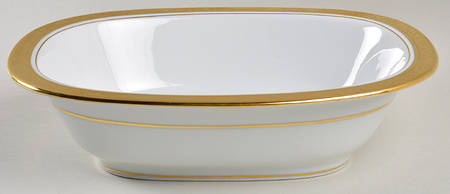 Ambassador Gold (White) 9" Oval Vegetable Bowl