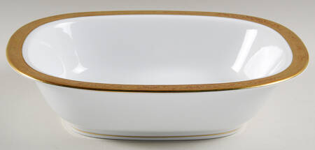 Ambassador Gold (White) 9" Oval Vegetable Bowl