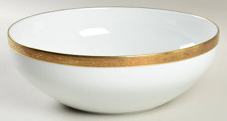 Ambassador Gold (White) 10" Large Salad Serving Bowl