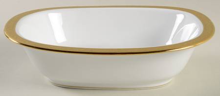 Ambassador Gold (White) 10" Oval Vegetable Bowl