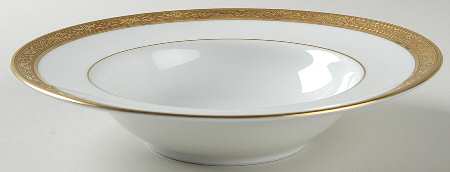 Ambassador Gold (White) Rim Soup Bowl