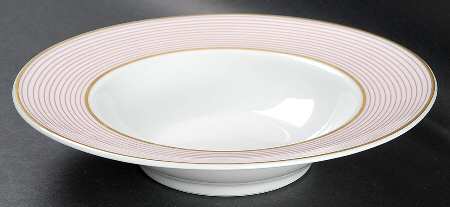 Crinoline Pink Rim Soup Bowl