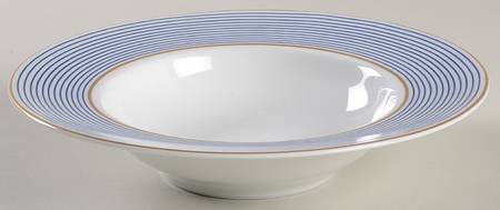 Crinoline Blue Rim Soup Bowl