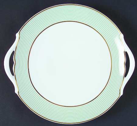 Crinoline Green Handled Cake Plate
