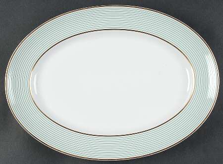 Crinoline Green 14" Oval Serving Platter