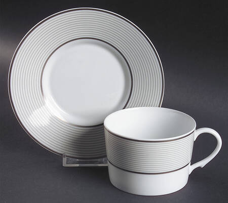 Crinoline Platinum Flat Cup & Saucer Set