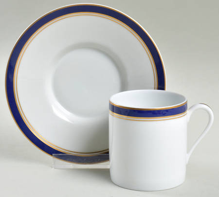 Diplomat Blue Flat Demitasse Cup & Saucer Set