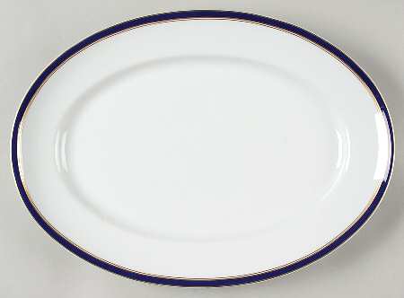 Diplomat Blue 14" Oval Serving Platter