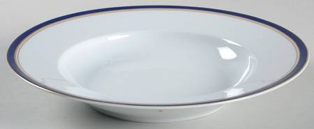 Diplomat Blue Large Rim Soup Bowl