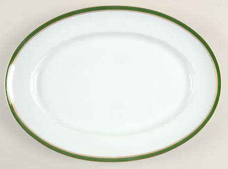 Diplomat Green 14" Oval Serving Platter