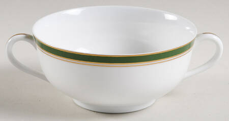 Diplomat Green Footed Cream Soup Bowl