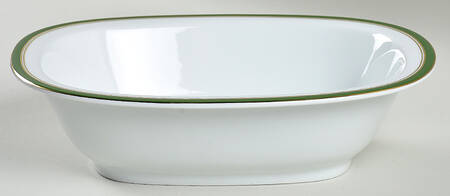 Diplomat Green 9" Oval Vegetable Bowl