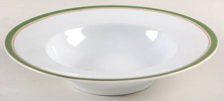 Diplomat Green Rim Soup Bowl