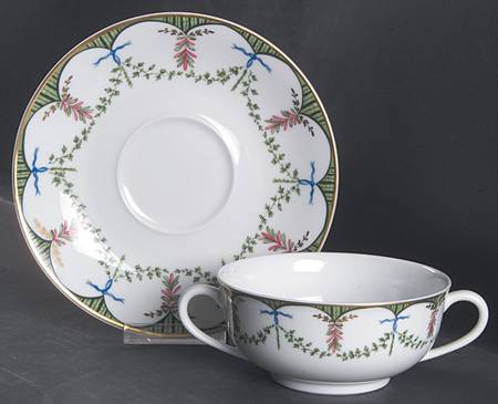 Festivites Flat Cream Soup Bowl & Saucer Set