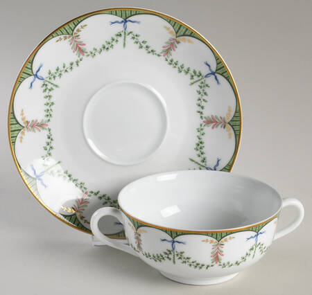 Festivites Footed Cream Soup Bowl & Saucer Set by Raynaud