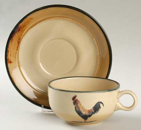 Country Life Flat Cup & Saucer Set
