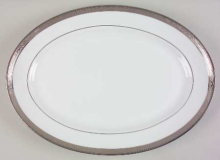 Ambassador Platinum (White) 16" Oval Serving Platter