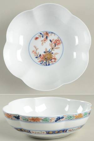 Koutani (White Background) Large Melon Bowl