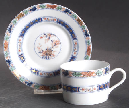 Koutani (White Background) Flat Cup & Saucer Set