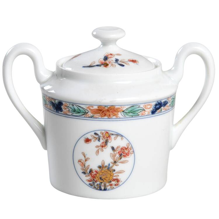Koutani (White Background) Sugar Bowl & Lid