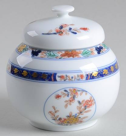 Koutani (White Background) Sugar Bowl & Lid