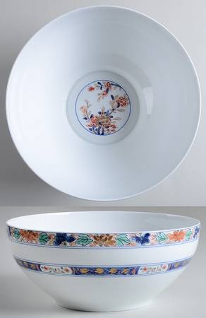 Koutani (White Background) 10" Large Salad Serving Bowl