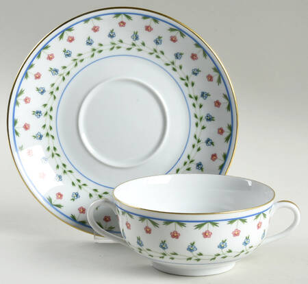 Lafayette Footed Cream Soup Bowl & Saucer Set by Raynaud