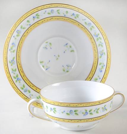 Morning Glory (Spray) Flat Cream Soup Bowl & Saucer Set