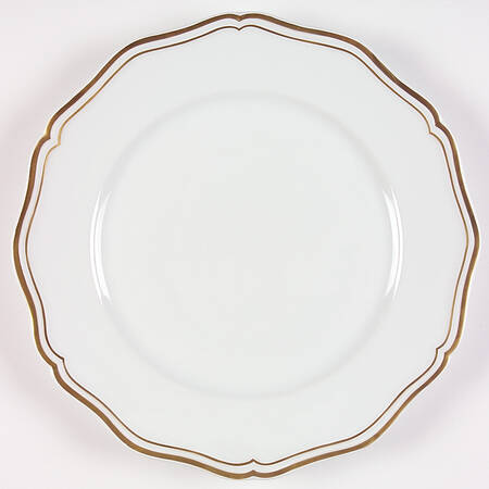 Polka White (Gold Trim) Service Plate (Charger)