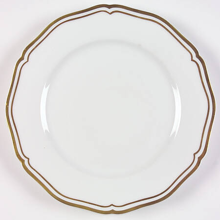 Polka White (Gold Trim) Dessert Luncheon Plate