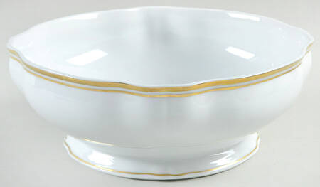 Polka White (Gold Trim) 10" Large Salad Serving Bowl