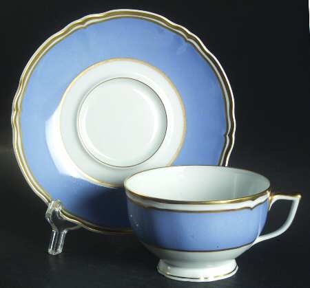 Polka Blue Footed Cup & Saucer Set