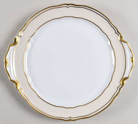 Polka Ivory Handled Cake Plate