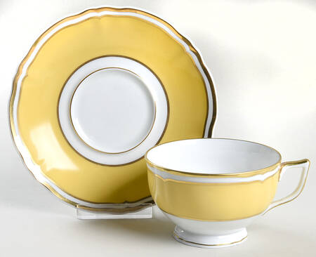 Polka Yellow Footed Cup & Saucer Set