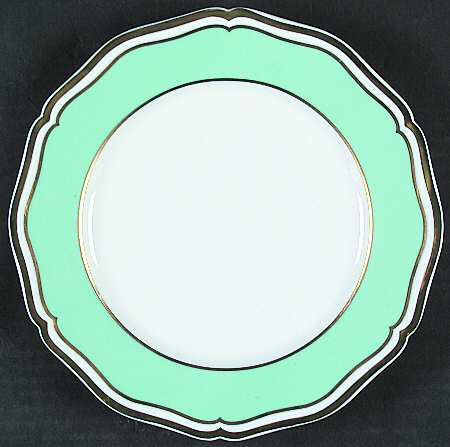 Polka Green Dessert Luncheon Plate