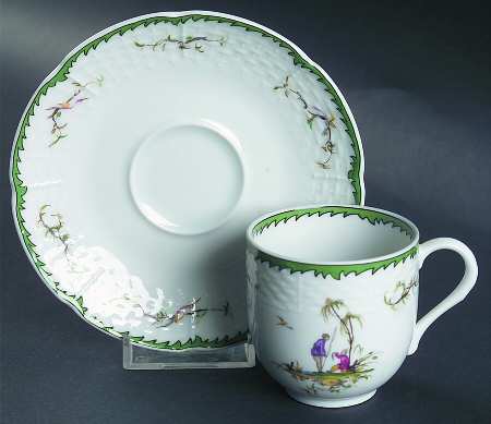 Si Kiang Flat Demitasse Cup & Saucer Set