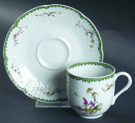 Si Kiang Flat Demitasse Cup & Saucer Set by Raynaud