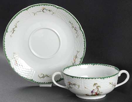 Si Kiang Flat Cream Soup Bowl & Saucer Set