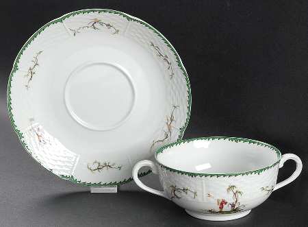 Si Kiang Flat Cream Soup Bowl & Saucer Set