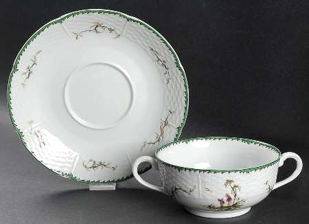 Si Kiang Flat Cream Soup Bowl & Saucer Set