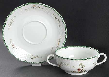 Si Kiang Flat Cream Soup Bowl & Saucer Set