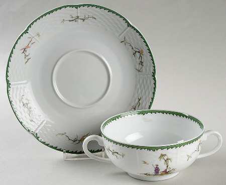 Si Kiang Flat Cream Soup Bowl & Saucer Set by Raynaud