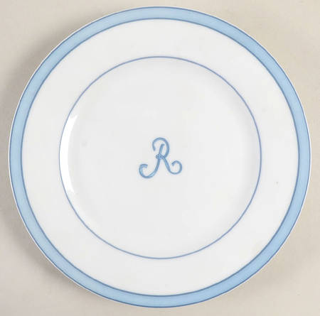 Tropic Blue (Monogram) Salad Plate