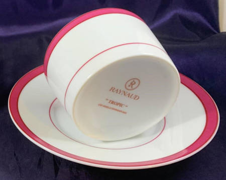 Tropic Pink (No Monogram) Footed Cup & Saucer Set