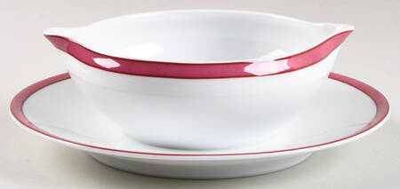 Tropic Pink (No Monogram) Gravy Boat with Attached Underplate