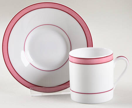 Tropic Pink (No Monogram) Flat Demitasse Cup & Saucer Set