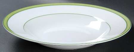 Tropic Green (No Monogram) Large Rim Soup Bowl