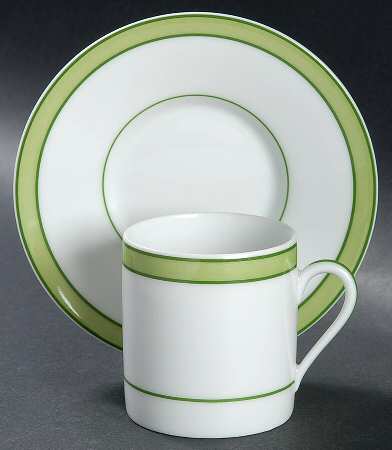 Tropic Green (No Monogram) Flat Demitasse Cup & Saucer Set